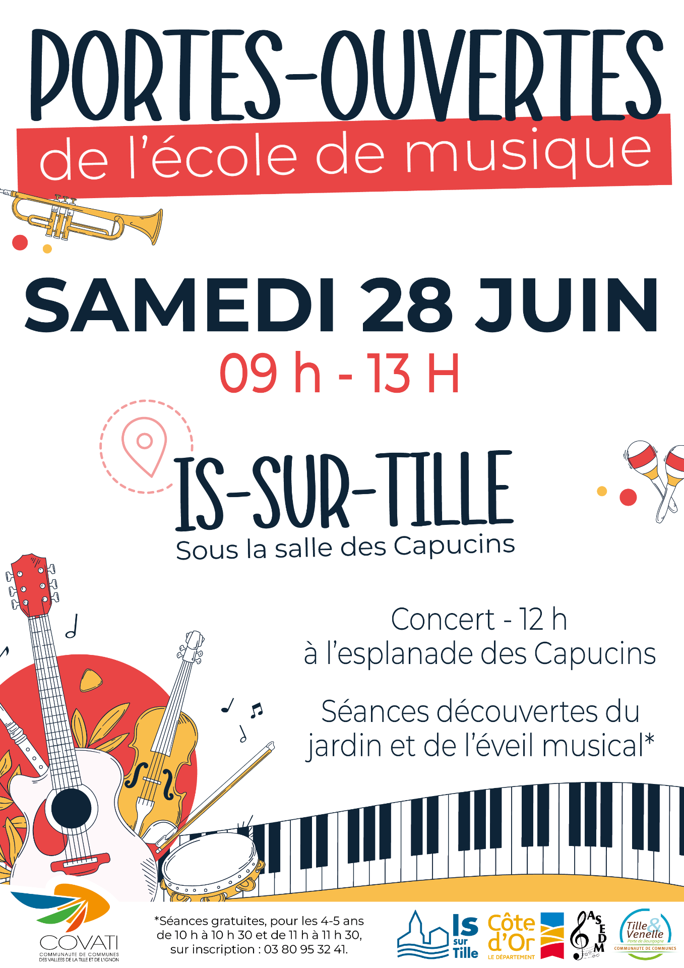 Portes ouvertes école de musique : 28 juin Is-sur-Tille