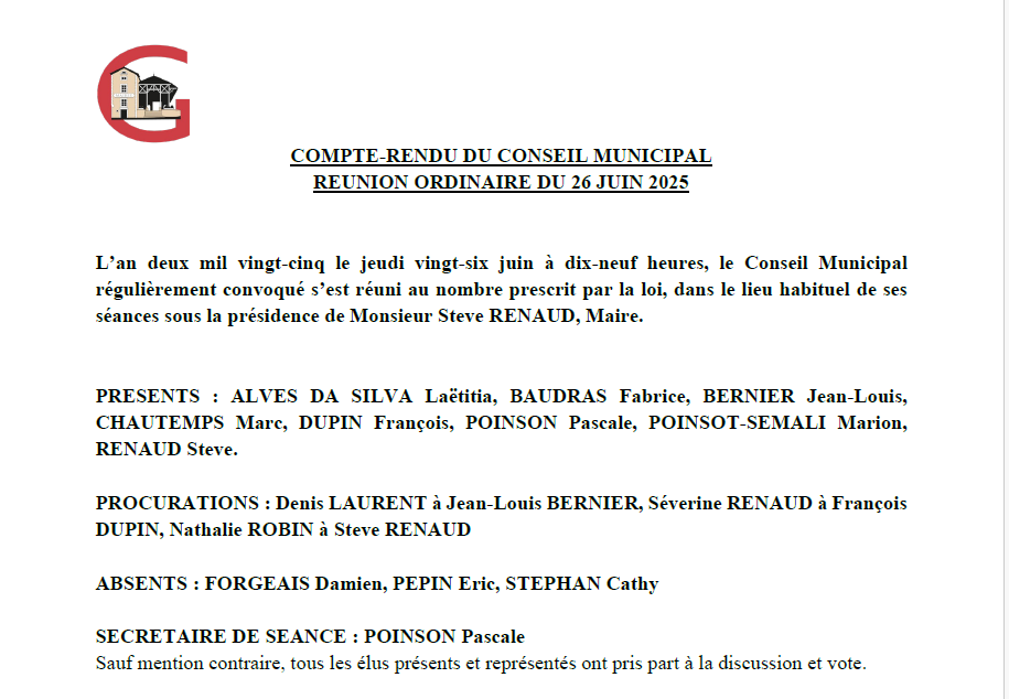 Compte-rendu du 26 juin 2025