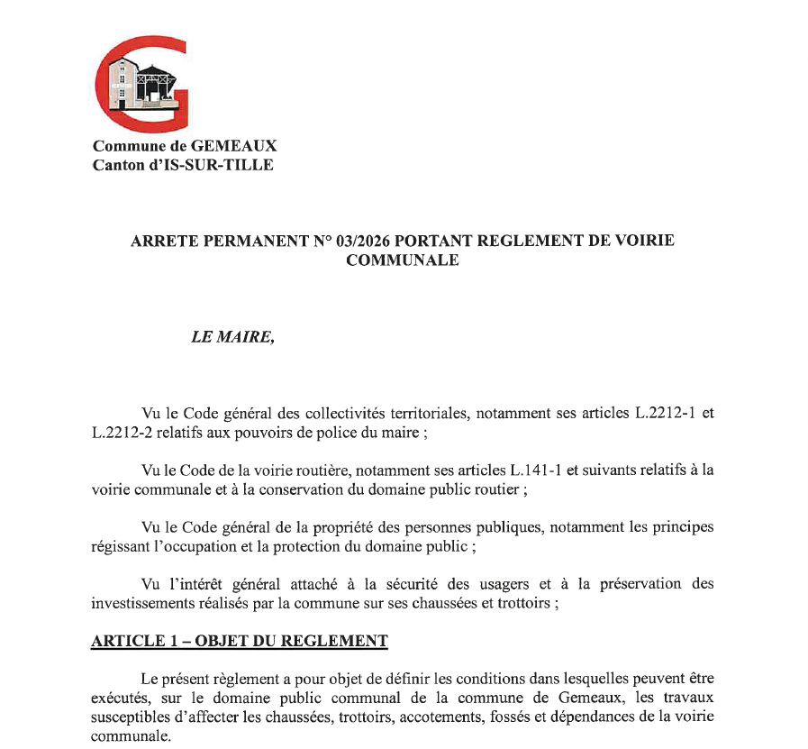 Règlement de voirie