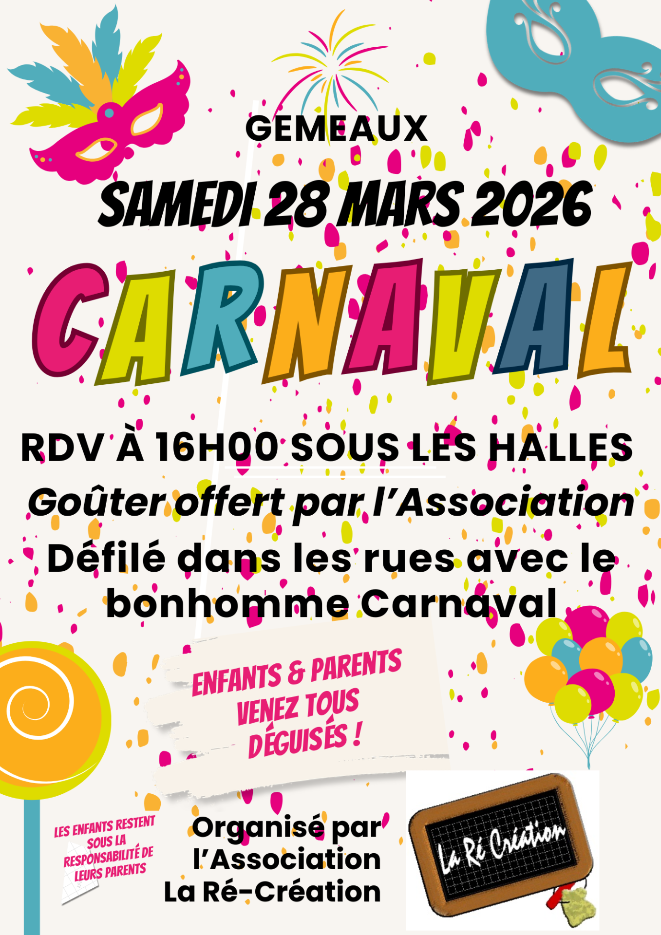 Carnaval 2026 La Ré-Création Gemeaux 