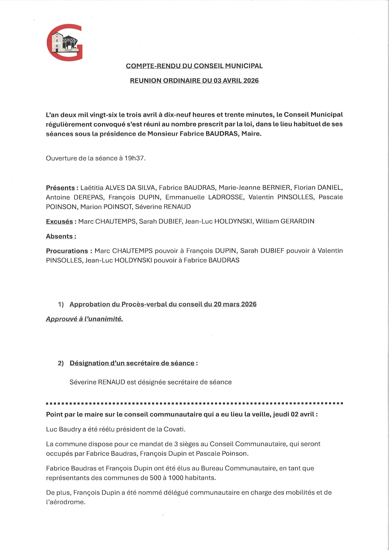 Compte-rendu CM  03-04-2026